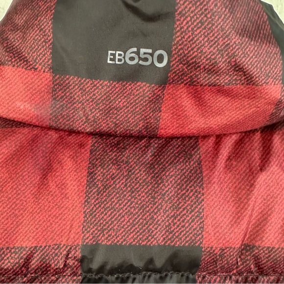 Eddie Bauer Woman’s Goose Down Puffer Vest Red Black Buffalo Plaid Medium - Picture 2 of 6